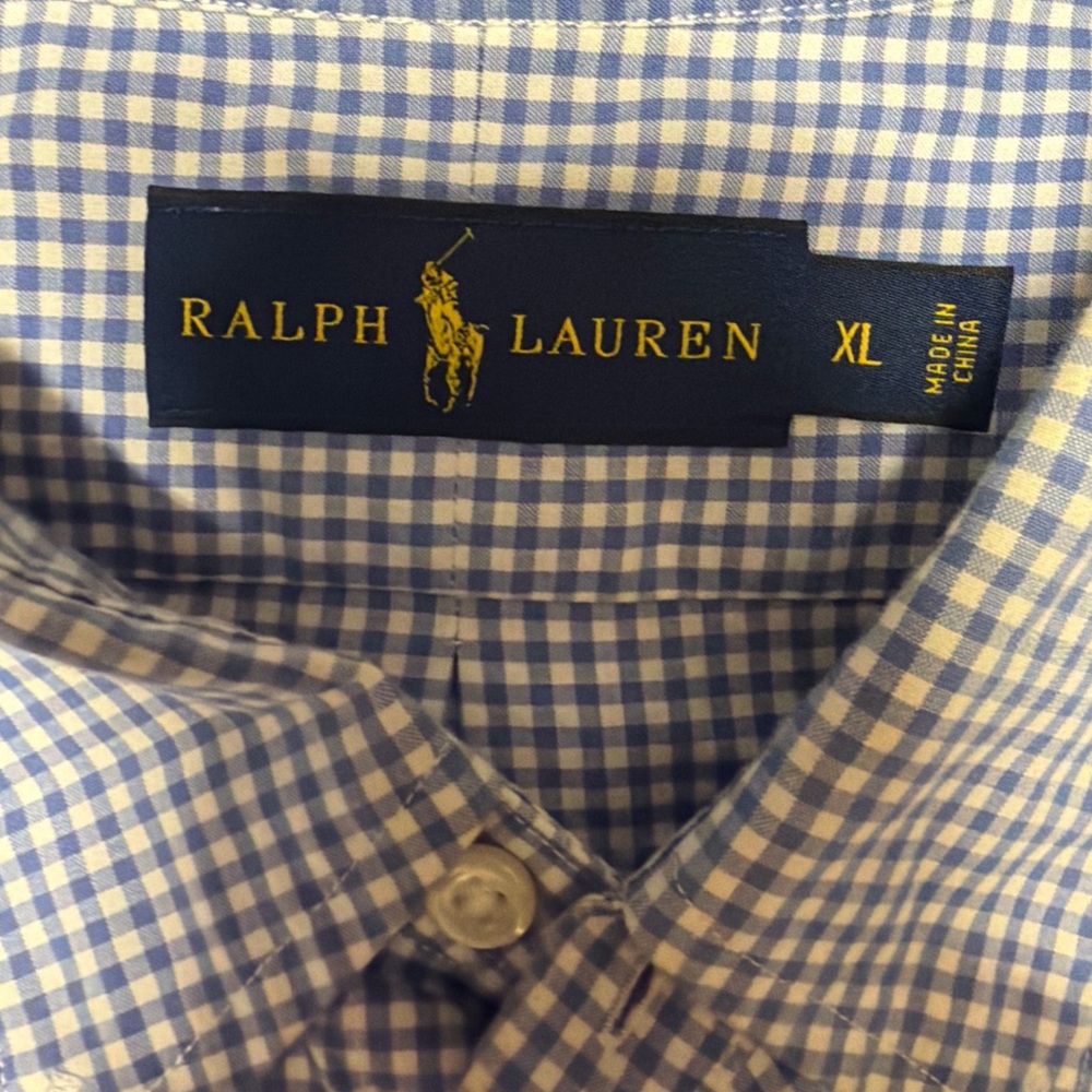 Ralph Lauren Men's Blue Gingham Shirt
